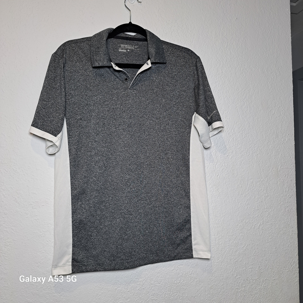 Nike Men's Polo Shirt in Gray and White